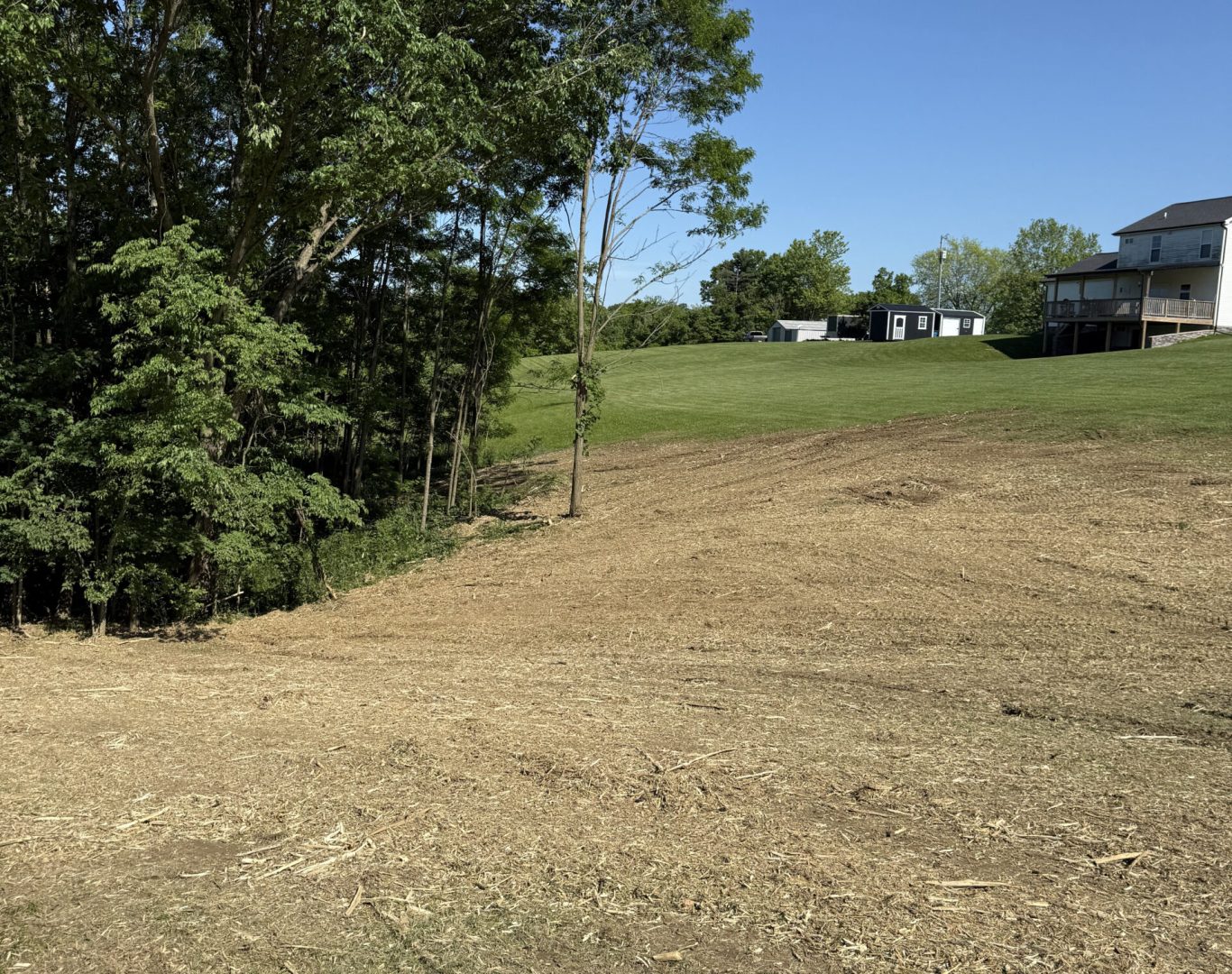 Professional crew clearing wooded lot in Spencer County KY